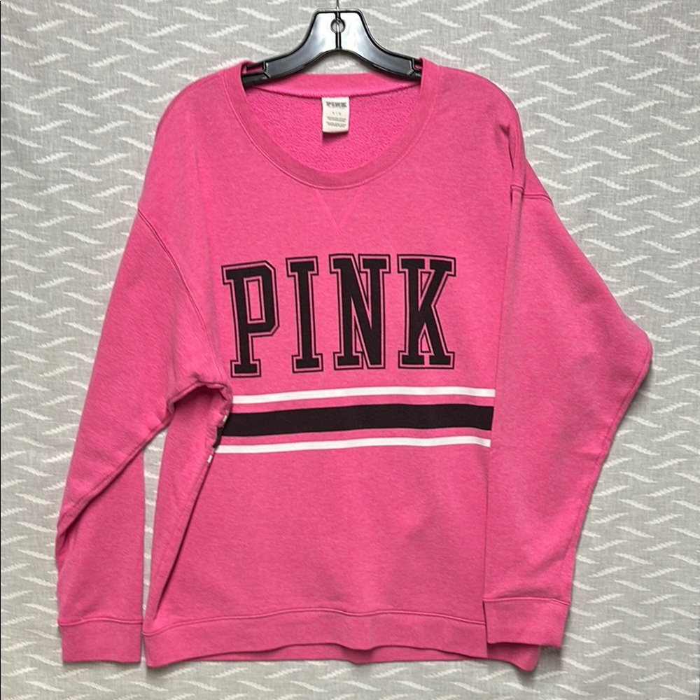 PINK Oversized Crewneck Pullover Sweatshirt